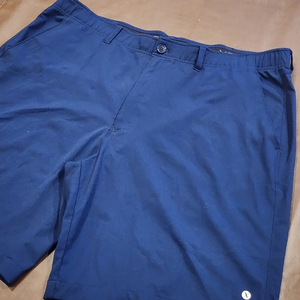 Xersion Mens XXL Quick Dry Performance Shorts Navy Blue Athletic Gym Pockets
